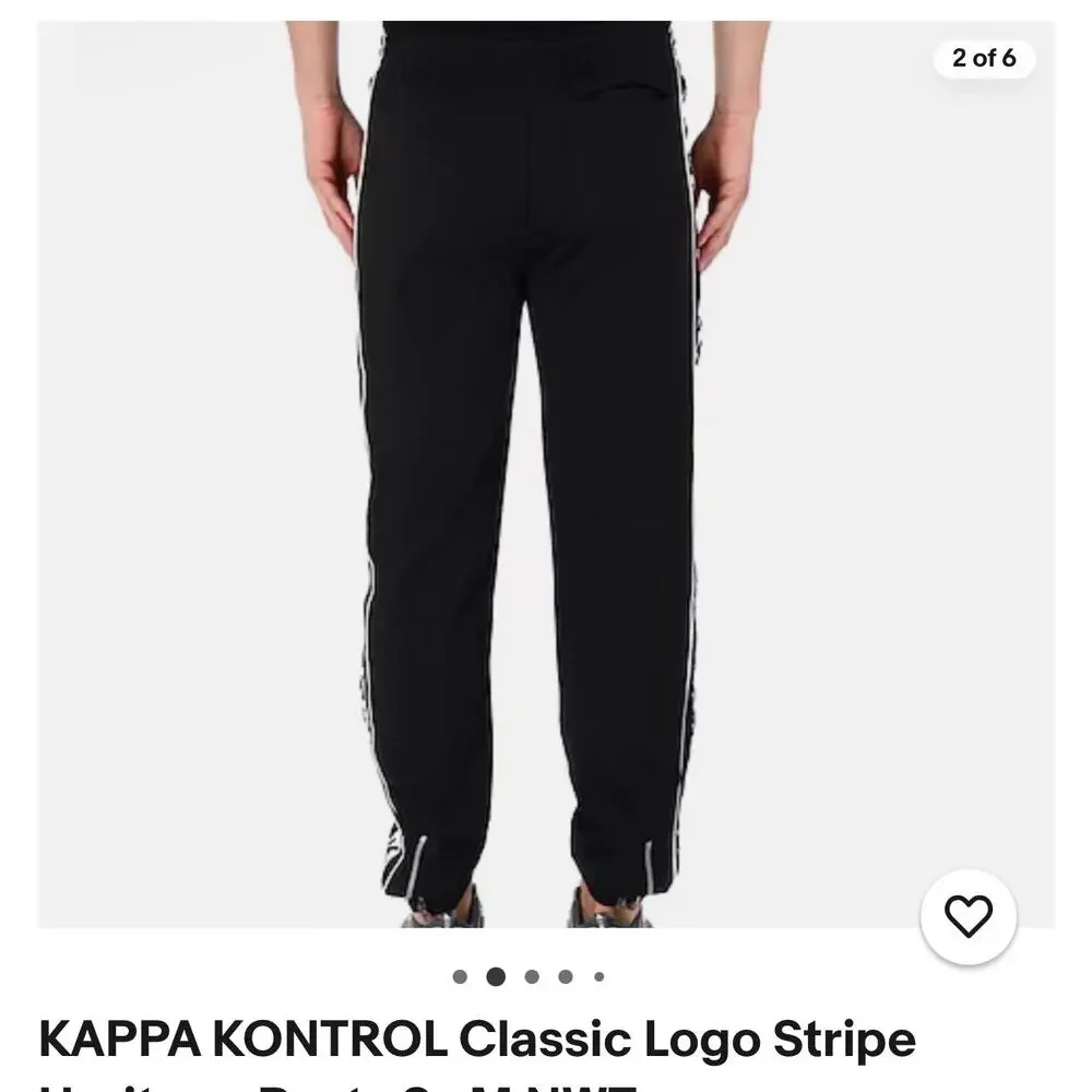 BNWT- Kappa Kontrol Classic Logo Stripe Heritage pants Sz-Medium.